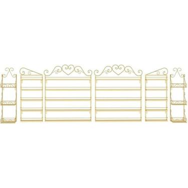 Imagem de ZDJZMGZ Armazenamento de verniz para unhas, prateleira de garrafa de esmalte montada na parede, prateleira de armazenamento de perfume, prateleiras suspensas para salão/beleza/loja de unhas (ouro, 6)