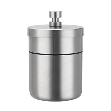 Imagem de IUBGFTO Cinzeiro criativo de aço inoxidável com tampa à prova de vento para carro para casa/exterior/varanda/cinzeiro portátil de charuto de 4,7 polegadas, P