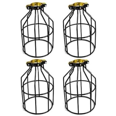 Imagem de YI LIGHTING - Gaiola de proteção de lâmpada de metal estilo vintage industrial para luzes pendentes e suportes de lâmpada vintage (pacote com 4)
