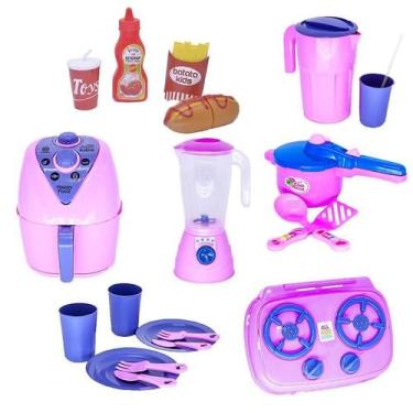 Imagem de Cozinha Menina Brinquedo Cooktop Air Fryer Jarra 21Pç - Altimar