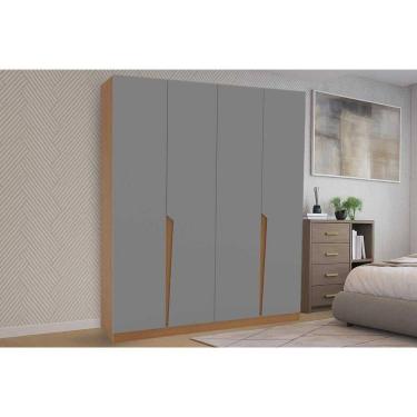 Imagem de Guarda Roupa 4 Portas E 4 Gavetas Porto Freijo/cinza - Politorno