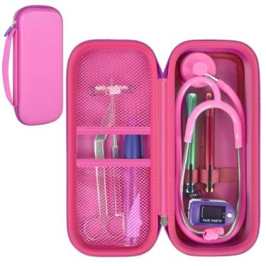 Imagem de ALKOO Estojo Para Estetoscópio Compatível Com Estetoscópios 3M Littmann Classic Iii Monitoramento/Lightweight Ii Se/Cardiology Iv Diagnóstico/Mdf Acoustica, Bolso Extra Acessórios De Médicos E Enfer