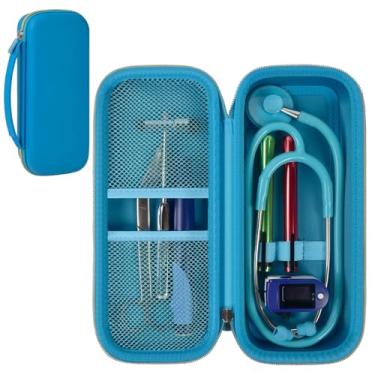 Imagem de ALKOO Estojo Para Estetoscópio Compatível Com Estetoscópios 3M Littmann Classic Iii Monitoramento/Lightweight Ii Se/Cardiology Iv Diagnóstico/Mdf Acoustica, Bolso Extra Acessórios De Médicos E Enfer