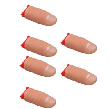 Imagem de 6Pcs Thumb Tip Magic Tricks Fake Thumb Tip Silk Vanish Magic Disappearing Silk Fake Thumb Tip Magic Trick Gimmick Magician Accessory and Practical Jokes Magic Tricks Making Objects Appear Disappear
