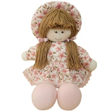 Imagem de Boneca De Pano Retro 37cm Vestido Floral Ou Liso Nilobaby (Clarinha Liz)