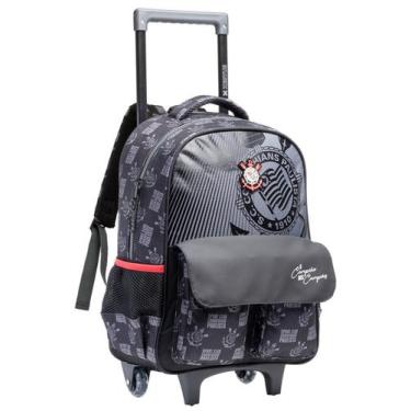 Imagem de Mochila Escolar Rodas e Costas Corinthians 16418 Original - Xeryus