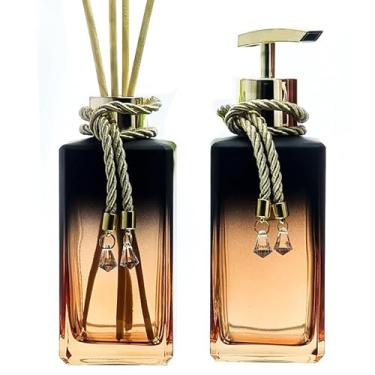 Imagem de Kit Aromatizador Rose Luxo Gold 250ml – Difusor de Ambiente, Presente Elegante para Casamento e Decoração