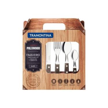 Imagem de Faqueiro Tramontina Polywood 24 Peças Castanho Tramontina, Castanho, 2