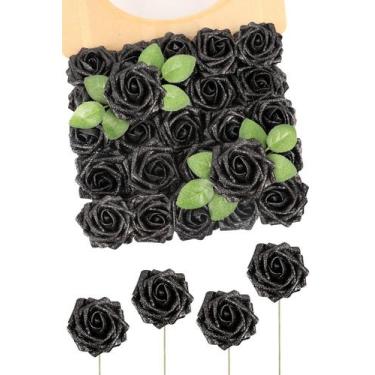 Imagem de Flores Artificiales N&T NIETING Espuma Negra Brillantes 50 Rosas