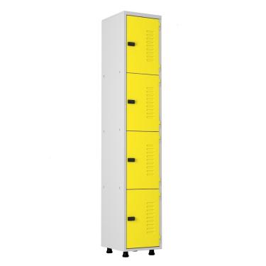 Imagem de Armário Roupeiro Aço 4 Portas Academia Guarda Volume EA701 Amarelo