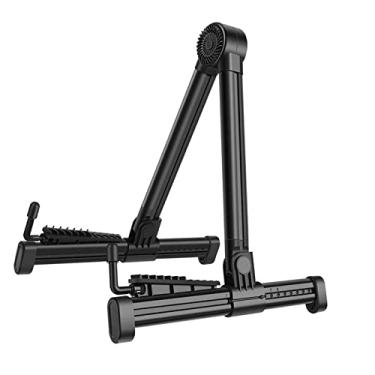 Imagem de Generic Decorativo Dobrável um Quadro Suporte de Guitarra Bloqueio Firme Design Triangular Suporte de Guitarra Folk para Sala de Aula Casa Liga Alumínio Abs