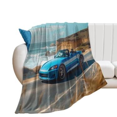 Imagem de HouLaiZhe Cobertor Super Macio Flanela Rápida JDM S2000 Carro Cool Blur Leve Cobertor de Refrigeração para Sofá-Cama Cadeira Sofá Carro Viagem ao Ar Livre Leve Quente 76 cm x 101 cm