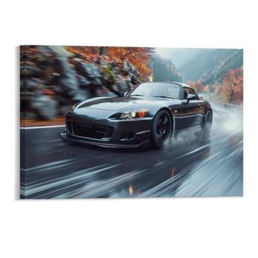 Imagem de HouLaiZhe Rainy Day Speed Jdm Car S2000 Posters Tela Estética Decoração de Quarto Pintura de Parede Impressões Sala de Galeria Decoração de Parede para Quarto Sala de Estar Escritório 11 x 17