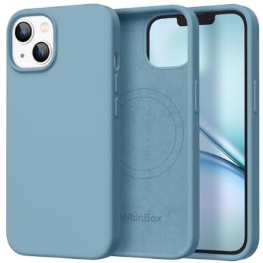 Imagem de GolbinBox Capa magnética para iPhone 13, compatível com MagSafe, [forro de microfibra macio antiarranhões], capa protetora de silicone líquido fino à prova de choque para iPhone 13 de 6,1 polegadas,