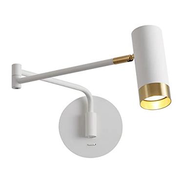 Imagem de Luminária de cabeceira com braço articulado para leitura, ideal para quarto, sala de estar, escritório e hotel.