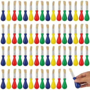 Imagem de STARVAST 40 pincéis de pintura gordinhos para crianças, com alça colorida, laváveis, cerdas veganas de fácil aderência para bebês, pré-escolares, materiais de arte, projetos de artesanato