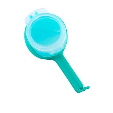 Imagem de Prendedor de Embalagem com Bico Dosador, Tampa Rosca em Plástico, Conservador de Alimentos Vedador de Sacos, Turquesa
