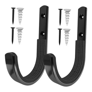 Imagem de Fenteer 2x Ganchos de Parede para Organização de Garagem, Suporte para Vassoura e Rodo, Ganchos Antiderrapantes para Extensão Elétrica de Cozinha