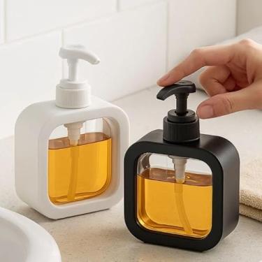 Imagem de Porta Sabonete Líquido Minimalista 300ml – Dispenser Moderno Multiuso para Banheiro, Cozinha e Álcool Gel