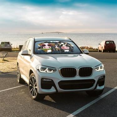 Imagem de Guarda-chuva dobrável para para-brisa frontal para carro mantém o veículo fresco para a maioria dos veículos, guarda-chuva de para-brisa 144,8 x 76,2 cm