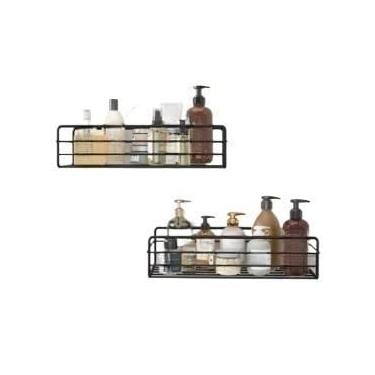Imagem de Suporte Prateleira Porta Shampoo De Canto E Reto(KIT 2 RETO)