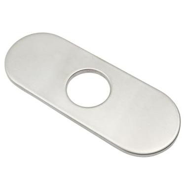 Imagem de Cionyce Placa de deck de torneira de 15 cm, capa de escudo de aço inoxidável para pia de banheiro central, tampa de orifício de torneira de ajuste universal para modernização e atualização de pia