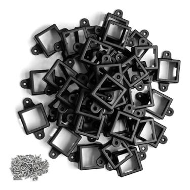 Imagem de AHKWK Conjunto de 40 clipes de luz para luzes externas permanentes Govee, compatíveis com H705 H805, versão não profissional, clipes e parafusos de suporte de montagem de luz externa (preto)