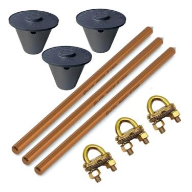 Imagem de KIT 03 HASTE ALTA CAMADA ATERRAMENTO 5/8 14,3MMX2,4M+GTDU+CAIXA