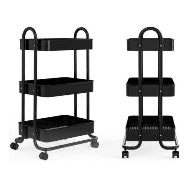 Imagem de Carrinho Organizador Multiuso 3 Prateleiras Berlim 80,5 Cm Jolitex - M