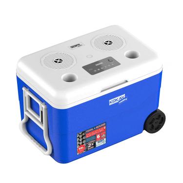 Imagem de Caixa Termica Cooler Com Som Bluetooth Embutido 55 Litros Com Rodas Azul Kokay