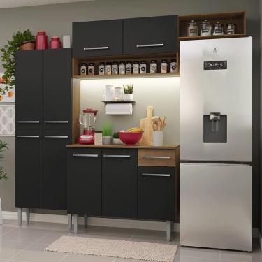 Imagem de Armário de Cozinha Completa 229cm Rustic/Preto Emilly Madesa 18XA