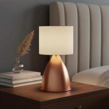 Imagem de Abajur luminaria de Mesa Clássico Elegante Bojudo Cobre Com Cúpula Dec