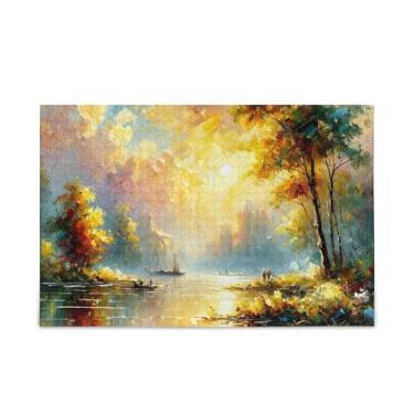 Imagem de 1000 peças quentes Riverside Painting Puzzles, madeira e papel, quebra-cabeças para adultos