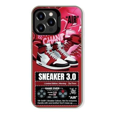 Imagem de Cairiocoin Capa de telefone da marca de calçados esportivos compatível com iPhone 14 Pro Max de 6,7 polegadas, Cool Ins Off Tênis clássico etiqueta branca ou preta estética antiderrapante à prova de