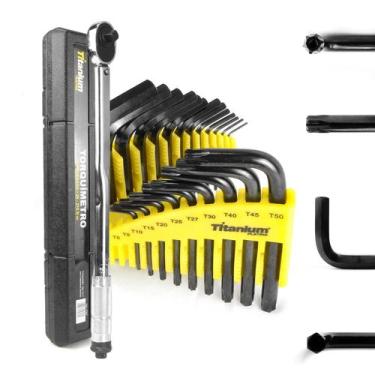 Imagem de Kit Torquímetro Estalo Meia Pol 28210 Nm Jogo de Chaves Allen e Torx 2