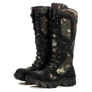Imagem de Bota Masculina de Segurança PM Militar Cano Alto Proteção Semi Nobuck 