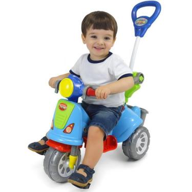 Imagem de Triciclo Infantil Retrô Carrinho Andador de Passeio Motoca Pedal e Has
