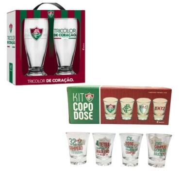 Imagem de Kit 2 Copos Munich Tulipa Cerveja + 4Un Copo Dose Shot 60Ml - Brasfoot
