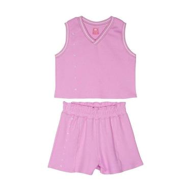 Imagem de Conjunto Curto Lilica Ripilica Regata e Short Letter Rosa-Feminino
