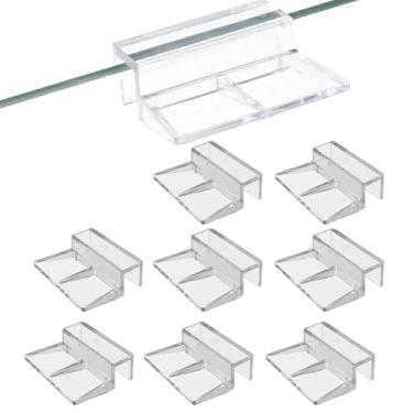 Imagem de VLSQHNCF 8 clipes de tampa de aquário, grampos de tampa de aquário de acrílico transparente de 6 mm para tampa de vidro sem aro, capa de tanque de peixes, capuzes