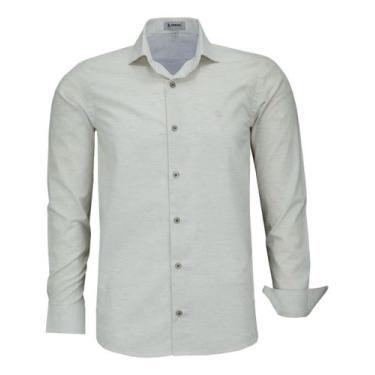 Imagem de Camisa Social Amil Ml Comfort Linho/viscose Passa Fácil 1809, Areia, 4