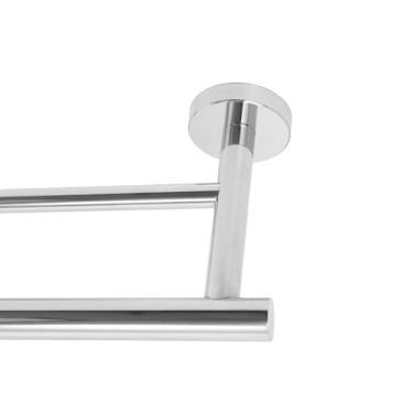 Imagem de Porta Toalha Duplo Para Hotel Aço Inox 60cm Cromado Toalheiro - Roddex