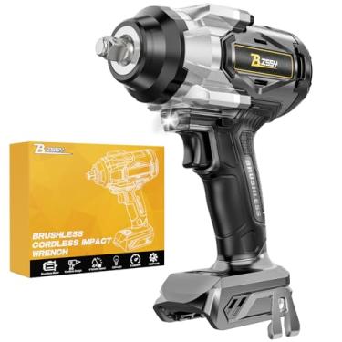 Imagem de Chave de impacto sem fio 1/5.1 cm para bateria Dewalt 20V, 1000FT-LBS 1360N.m Pistola de impacto elétrica sem escova 2300RPM chave de impacto de alto torque com luz de trabalho de LED e clipe blet