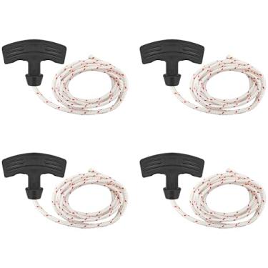 Imagem de 4 conjuntos de cabos de liberação de emergência para porta de garagem com alça, puxadores de cabo de puxar para baixo para porta do sótão, abridor de garagem de 5 mm, conjunto de 1,2 m de comprimento