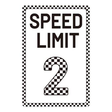 Imagem de Placa de Limite de Velocidade 2, 30x20cm Placa Metal Vintage com Tema Carro Corrida Decoração para Festa Aniversário Meninos Aniversário Divertido