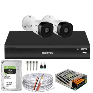 Imagem de Kit Cftv 2 Câmeras Segurança Intelbras Dvr 8 Canais imhdx 5108 Com Hd 