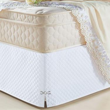 Imagem de Saia Box Veneza Casal Padrão Branco - Decorativa Enxovais