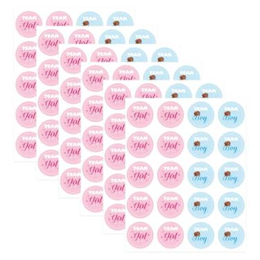 Imagem de 120un Adesivos Rosa e Azul Revelação Gênero, Etiquetas Redondas Autoadesivas para Votação Time Menino e Time Menina Decoração Chá Bebê Lembrancinhas Eventos Revelação Gênero (Estilo Cowboy)