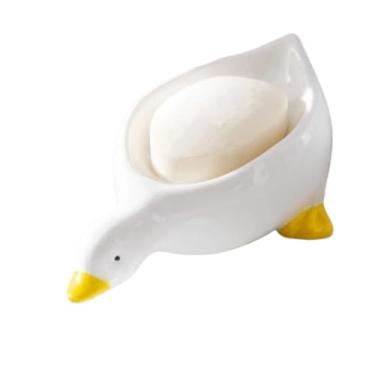 Imagem de Saboneteira Fofa Patinho para Banheiro Suporte de Sabão com Furo para Pia do Lavabo,Ideal para Família