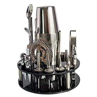 Imagem de 5sssallefaa Conjunto de coqueteleira de 20 peças, kit de barman de aço inoxidável 304, conjunto de ferramentas de bar profissional para misturar bebidas, casa, bar, festa